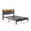 Full Size Metal Bed Frame with Storage Headboard, Charging Station, Bookcase, No Box Spring, Black, Easy Assembly - 4 of 4