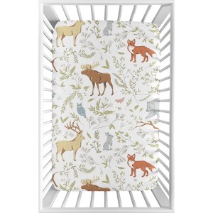 Sweet Jojo Designs Mini Fitted Sheet - Woodland Toile - 1 of 4