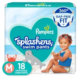 24-34 lb. Huggies Little Swimmers Disposable Swim Diapers Size 4 Medium 18 Ct with Huggies Wipes Clutch N Clean Bonus Pack Packaging May Vary Swimpants 