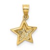 Black Bow Jewelry 14k Yellow Gold Small Polished Nautical Star Pendant, 12mm (7/16 inch) - 3 of 4