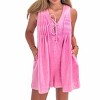 Women's Pleated Denim Romper - Veveret - 3 of 3