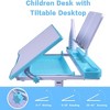 Whisen Kids Desk and Chair Set, Drafting Table Desk Set with Adjustable Height, 40-Degree Tiltable Children Desktop - 4 of 4