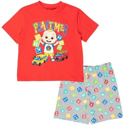 Cocomelon Jj T-shirt French Terry Shorts Set Yellow/blue : Target