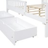 VASIP Twin  Size Wood Platform Bed with 2-Side Safety Guardrails & 2 Storage Drawers for Kids Room,White - 4 of 4