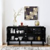 BEAFUP 60" Mid Century Modern Sideboard Buffet Cabinet with Storage, TV Media Console with Geometric Pattern & Adjustable Shelves for Kitchen - 2 of 4