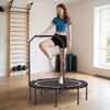 Soozier 45" Rebounder Trampoline for Adults, Foldable Mini Trampoline with Adjustable Handle Bar, Bungee Rebounder Jumping Cardio Trainer, Pink - 3 of 4