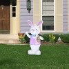 Gemmy Airblown Inflatable Easter Bunny with Decorated Egg, 4 ft Tall, White - 2 of 3
