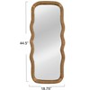 Storied Home Wavy Rectangle Handwoven Rattan Cane Wall Mirror, Natural - 3 of 4