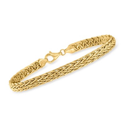 Ross-Simons 5mm 10kt Yellow Gold Flat Wheat-Link Bracelet