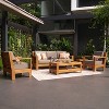 Cambridge Casual Logan Teak Outdoor Lounge Chair with Sunbrella Cast Shale Cushion: Weather-Resistant, Galvanized Steel Hardware - 3 of 4