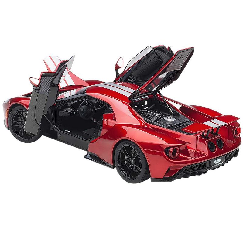 2017 Ford GT Liquid Red with Silver Stripes 1/18 Model Car by Autoart, 2 of 5