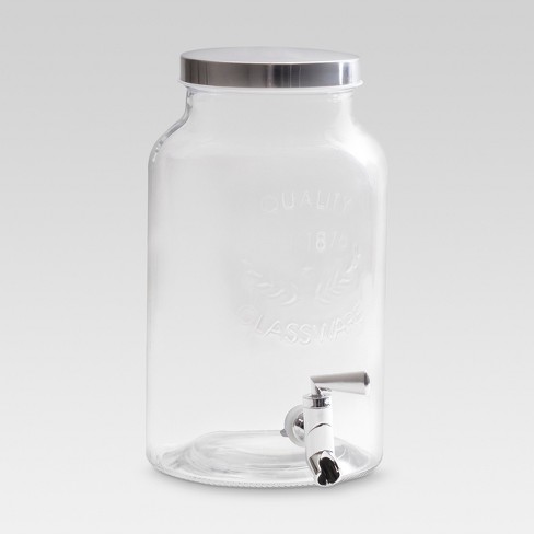 glass drink dispenser with tap