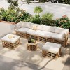 Outdoor 7-Pieces Sectional Sofa Set, All-Weather Rattan Sofa Set with Coffee Table, Freely Combined Sofa with Polyester Cushions–Cuddlewood - 2 of 4