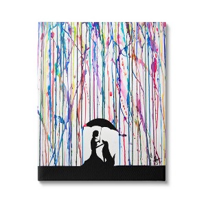 Stupell Industries Modern Vivid Drip Silhouette Couple Canvas Wall Art - 1 of 3