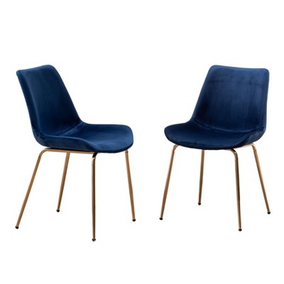 NicBex Set of 2 Dining Chair Modern Upholstered Velvet Fabric Kitchen Side Chair with Metal Legs for Kitchen,Dining Room