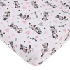 Disney Minnie Mouse My Happy Place Pink, Black, Gray, and White 3 Piece Nursery Crib Bedding Set - 3 of 4