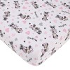 Disney Minnie Mouse My Happy Place Pink, Black, Gray, and White 3 Piece Nursery Crib Bedding Set - image 3 of 4