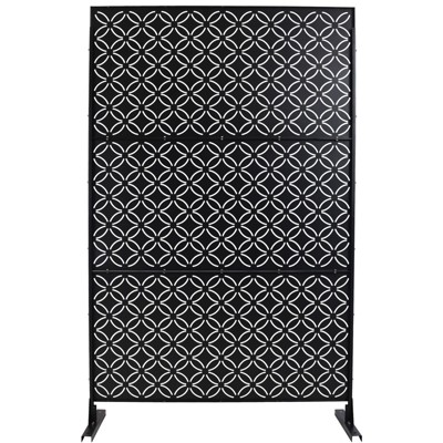 DSVIMOY Outdoor & Indoor Privacy Screen, Freestanding Decorative Privacy Screen for Deck Balcony Patio, Black, 48"*76"*16"