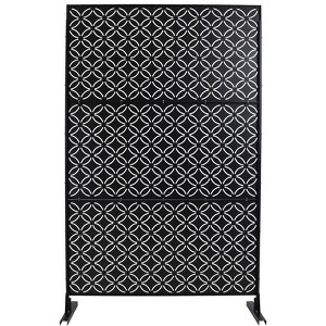 DSVIMOY Outdoor & Indoor Privacy Screen, Freestanding Decorative Privacy Screen for Deck Balcony Patio, Black, 48"*76"*16" - 1 of 4