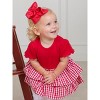 RuffleButts Baby Girls Mixed Media Short Sleeve Skirted Romper - 4 of 4