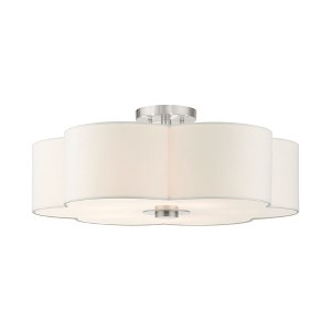 Livex Lighting Chelsea 5 - Light Semi-Flush Mount in  Brushed Nickel - 1 of 1