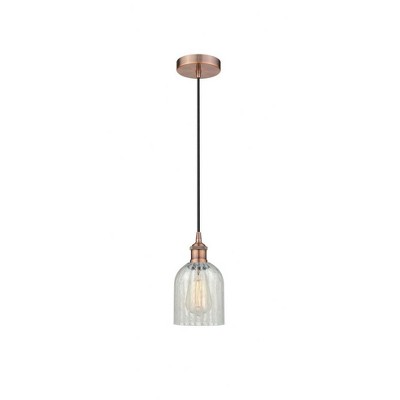 Caledonia - 1 Light Cord Hung Mini Pendant In Industrial Style-9.75 Inches Tall and 5 Inches Wide