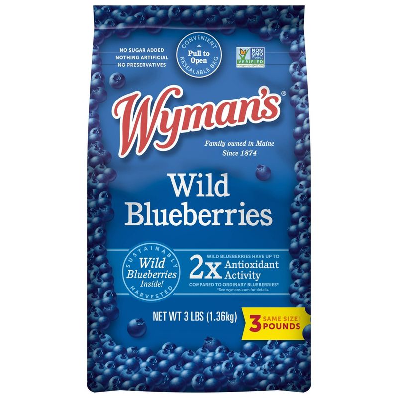 Wyman's Fresh Frozen Wild Blueberries - 3lb, 1 of 11