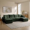 MYINDA U-shaped Deep Seat Sectional Couch, Thick Padded Sofa with Storage Armrests, USB and Phone Holder - 4 of 4