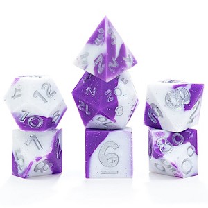 Gate Keeper Games Amesquisht Anti-Stress Dice 7pc RPG Set - Violet Glitter RPG - 1 of 4