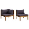 vidaXL 2 Piece Sofa Set with Dark Gray Cushions Solid Acacia Wood - 2 of 4