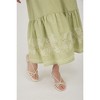 August Sky Women's Deep V-Neck Ruffle Sleeve Smocked Waist Midi Dress - 4 of 4