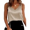 Ekouaer Womens Silk Satin Tank Tops V Neck Casual Cami Sleeveless Camisole Blouses Summer Basic Tank Shirt - 4 of 4
