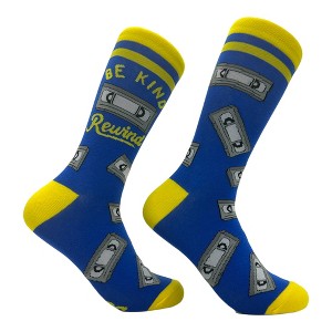Crazy Dog T-Shirts Women's Be Kind Rewind Socks Funny Sarcastic Retro VHS Graphic Novelty Footwear For Ladies - 1 of 4