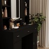 Large Vanity Desk with Mirror & Lights, 3 Color Modes, 2 USB Port ＆ 2 Socket, Dressing Table Set - 4 of 4