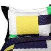 Slickblue Reversible Quilt Set, Pre-Shrunk Finish, Quilt & 2 Shams, Textured Stitch Detail, Full/Queen, 3-Piece - 3 of 4
