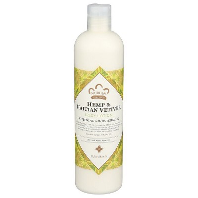 Nubian Heritage Indian Hemp & Haitian Vetiver Body Lotion 13 fl oz Lotion.