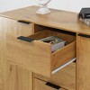 Sideboard Buffet Cabinet with Storage, Wood Coffee Bar Cabinet, 47.2" Kitchen Cabinet with 3 Drawers & 2 Doors, Kitchen Buffet Cabinet Cupboard Gray - 3 of 4