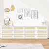 6 Rattan Drawer Double Dresser for Bedroom, Natural Rattan Modern Drawer Chest, Wooden Storage Wardrobe Dresser, for Living Room, Hallway - 2 of 4