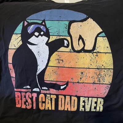 Best Cat Dad Ever Men's Cat Face Funny Cats Humor Crazy T-Shirt