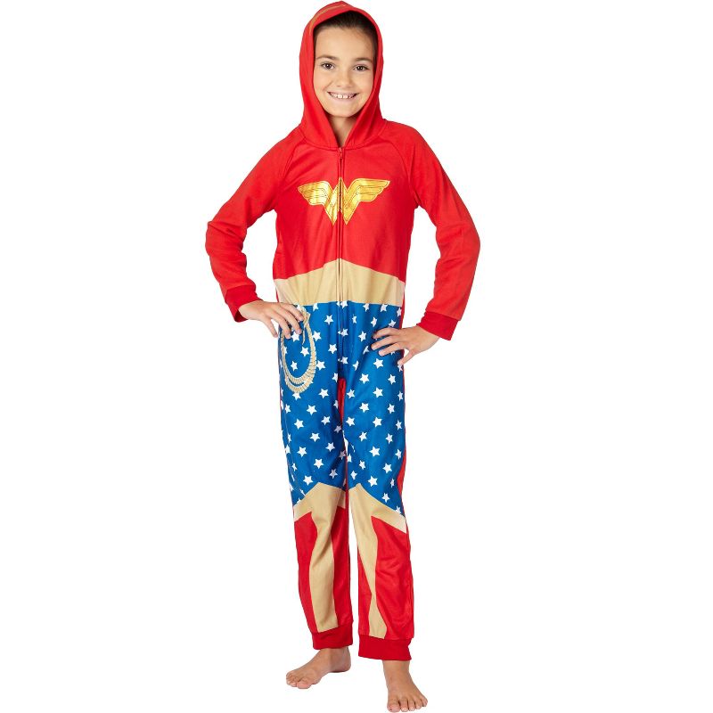 DC Comics Justice League Superhero Matching Family Costume Pajamas Union Suit, 1 of 3