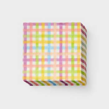 30ct Easter Lunch Napkin Plaid - Spritz™