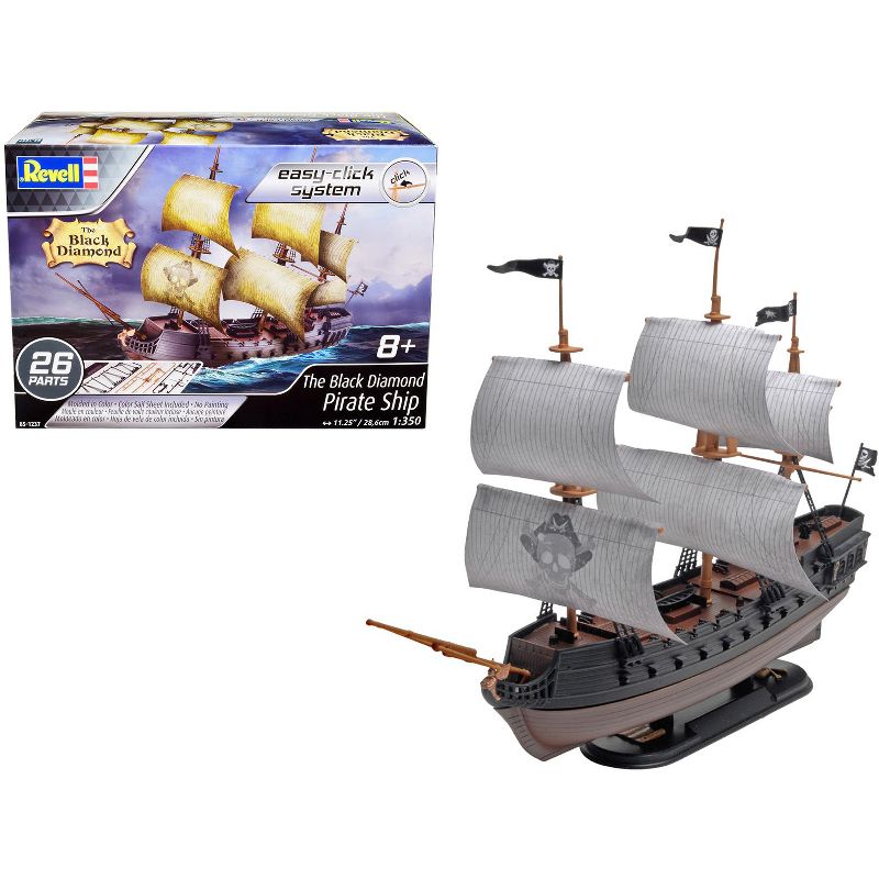 Level 2 Easy-Click Model Kit "The Black Diamond" Pirate Ship 1/350 Scale Model by Revell, 1 of 7