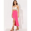 Allegra K Women's Split Ruched High Waist Summer Beach Maxi Skirts - 2 of 4