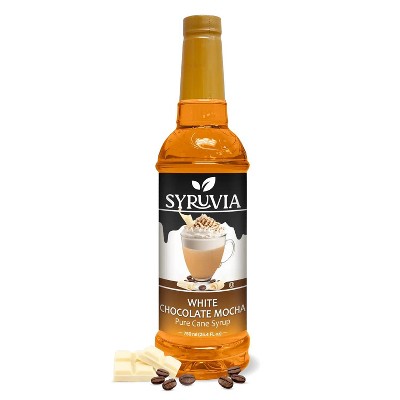 Syruvia White Chocolate Mocha Syrup - 25.4 fl oz. Premium Flavoring Syrup For Coffee