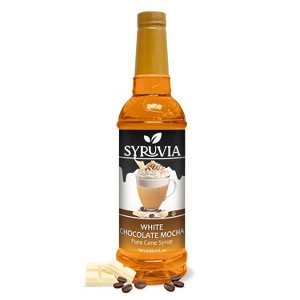 Syruvia White Chocolate Mocha Syrup - 25.4 fl oz. Premium Flavoring Syrup For Coffee - 1 of 4