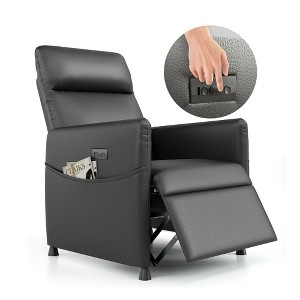 Electric Power Recliner Chair - PU Leather Reclining Chair with Footrest & Backrest, Massage & Heating, Space Saving Design - 1 of 4