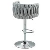 Resenkos Counter Bar Stools, Counter Stool,360�� Fabric cover Swivel Bar Stools Set of 2 with Woven Back & Footrest(Gray) - 3 of 4