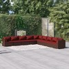 vidaXL Garden Lounge Set Brown PE rattan, powder-coated steel, plastic - 2 of 4