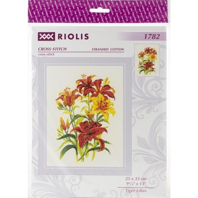 RIOLIS Counted Cross Stitch Kit 9.75"X13"-Tiger Lilies (18 Count)