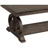 Classic Traditional Cocktail Table with Bottom Shelf Dark Oak Finish Scrolled Base Support 1pc Wooden Furniture Living Room Coffee Table - 3 of 4